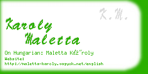 karoly maletta business card